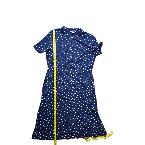 Boden Women's US 6P Navy Blue Polka Dot Short Sleeve Shirt Dress Belted *Flaw - Picture 15 of 16